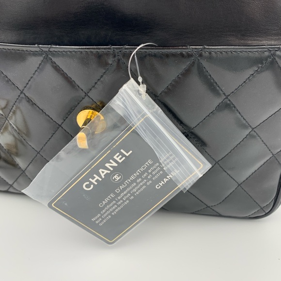 Chanel Patent Leather Quilted Flap Handbag - Picture 7 of 12